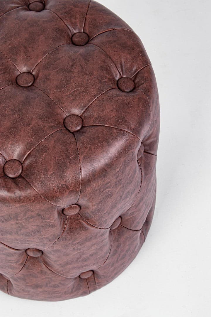 Poltrona Pouf "Batilda" per interno, con struttura in legno di pino e compensato da Ø34 x 39h cm in Ottomane e poggiapiedi Decor Space - Altamura, commercioVirtuoso.it