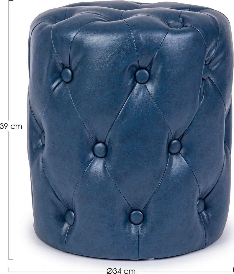 Poltrona Pouf "Batilda" per interno, con struttura in legno di pino e compensato da Ø34 x 39h cm in Ottomane e poggiapiedi Decor Space - Altamura, commercioVirtuoso.it