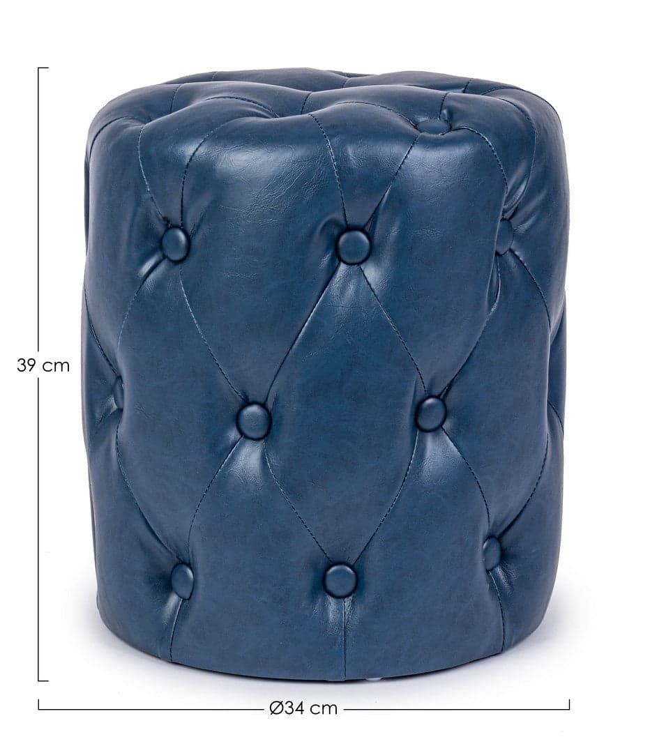 Poltrona Pouf "Batilda" per interno, con struttura in legno di pino e compensato da Ø34 x 39h cm in Ottomane e poggiapiedi Decor Space - Altamura, commercioVirtuoso.it