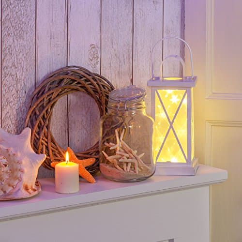 Lanterna a batteria effetto 3D a led bianca h 30 cm luce fissa in Lanterne Decor Space - Altamura, commercioVirtuoso.it