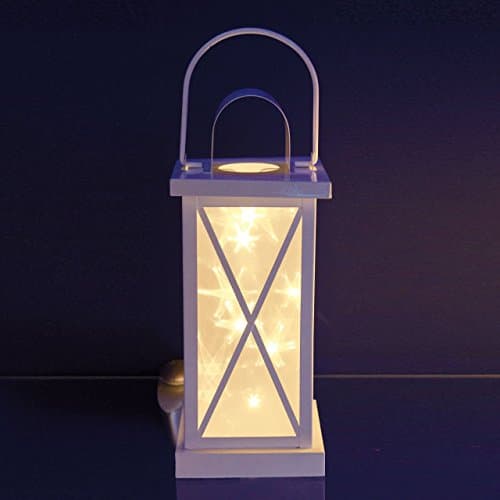 Lanterna a batteria effetto 3D a led bianca h 30 cm luce fissa in Lanterne Decor Space - Altamura, commercioVirtuoso.it