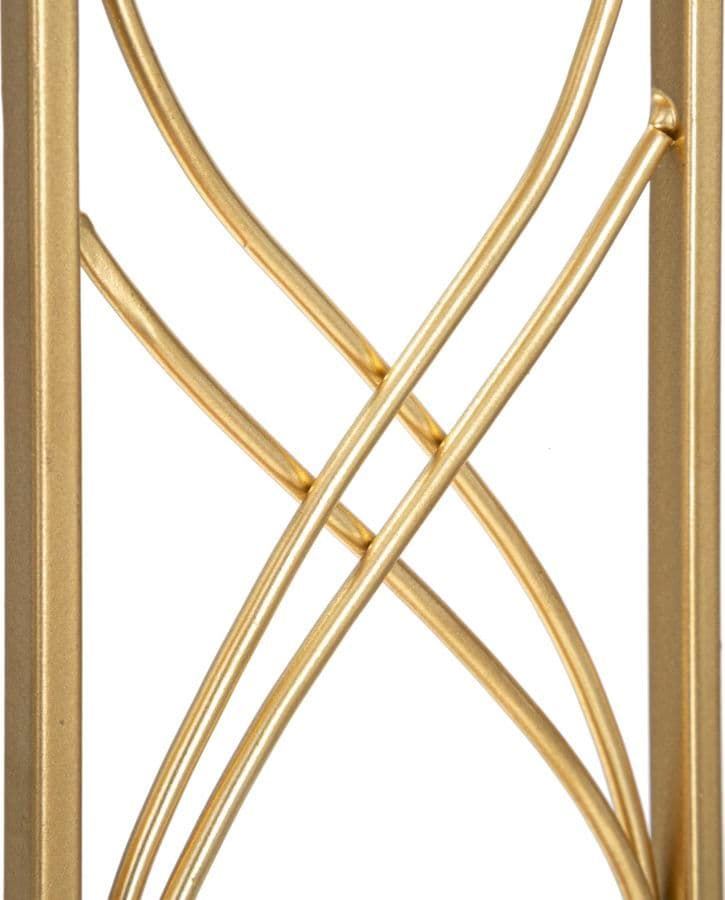 Porta candela "Exy" struttura in metallo color oro e marmo per interni in Candelieri Decor Space - Altamura, commercioVirtuoso.it
