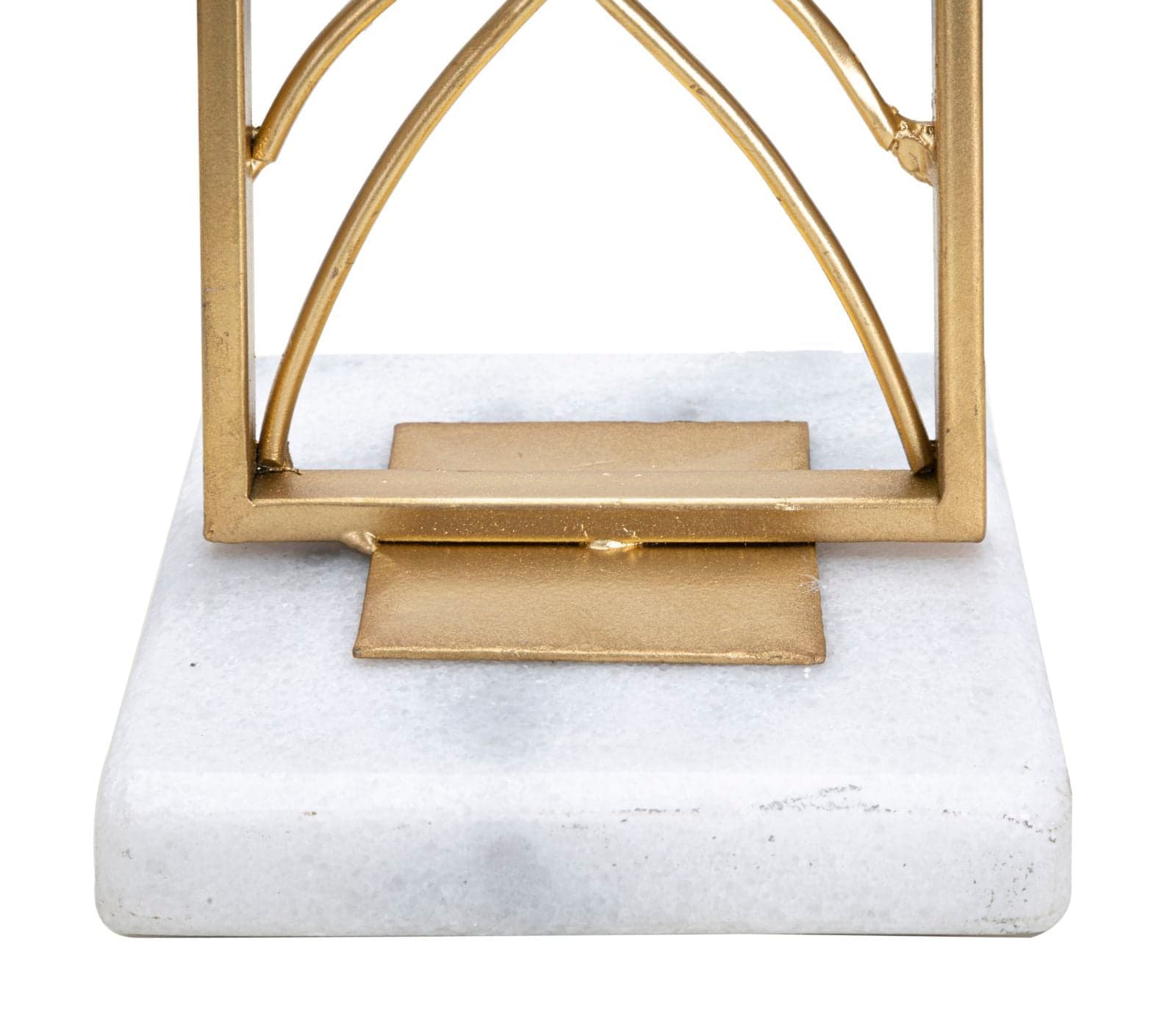 Porta candela "Exy" struttura in metallo color oro e marmo per interni in Candelieri Decor Space - Altamura, commercioVirtuoso.it