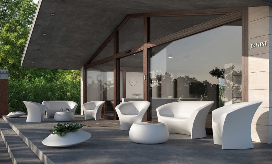 Poltroncina "Ohla" struttura in polietilene per esterno in Sedie per tavolo da giardino Decor Space - Altamura, commercioVirtuoso.it