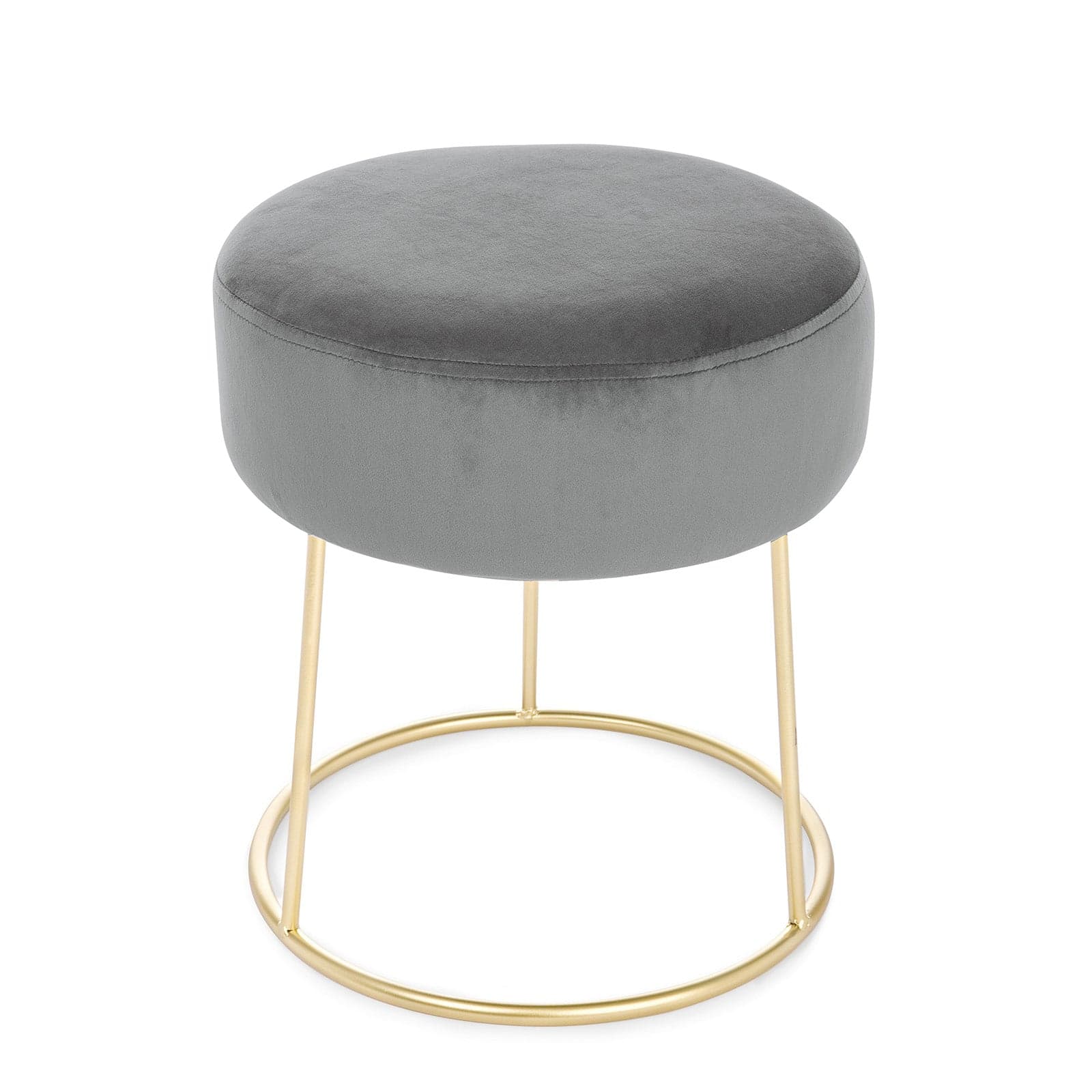 Pouf "Clarissa" in velluto anticato h 40 cm arredamento per salotto moderno in Ottomane e poggiapiedi Decor Space - Altamura, commercioVirtuoso.it