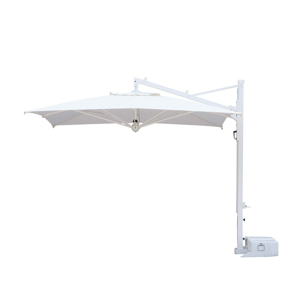 Ombrellone quadrato professionale con palo laterale "Galileo Starwhite" in alluminio per esterno "Made In Italy" in Ombrelloni Decor Space - Altamura, commercioVirtuoso.it