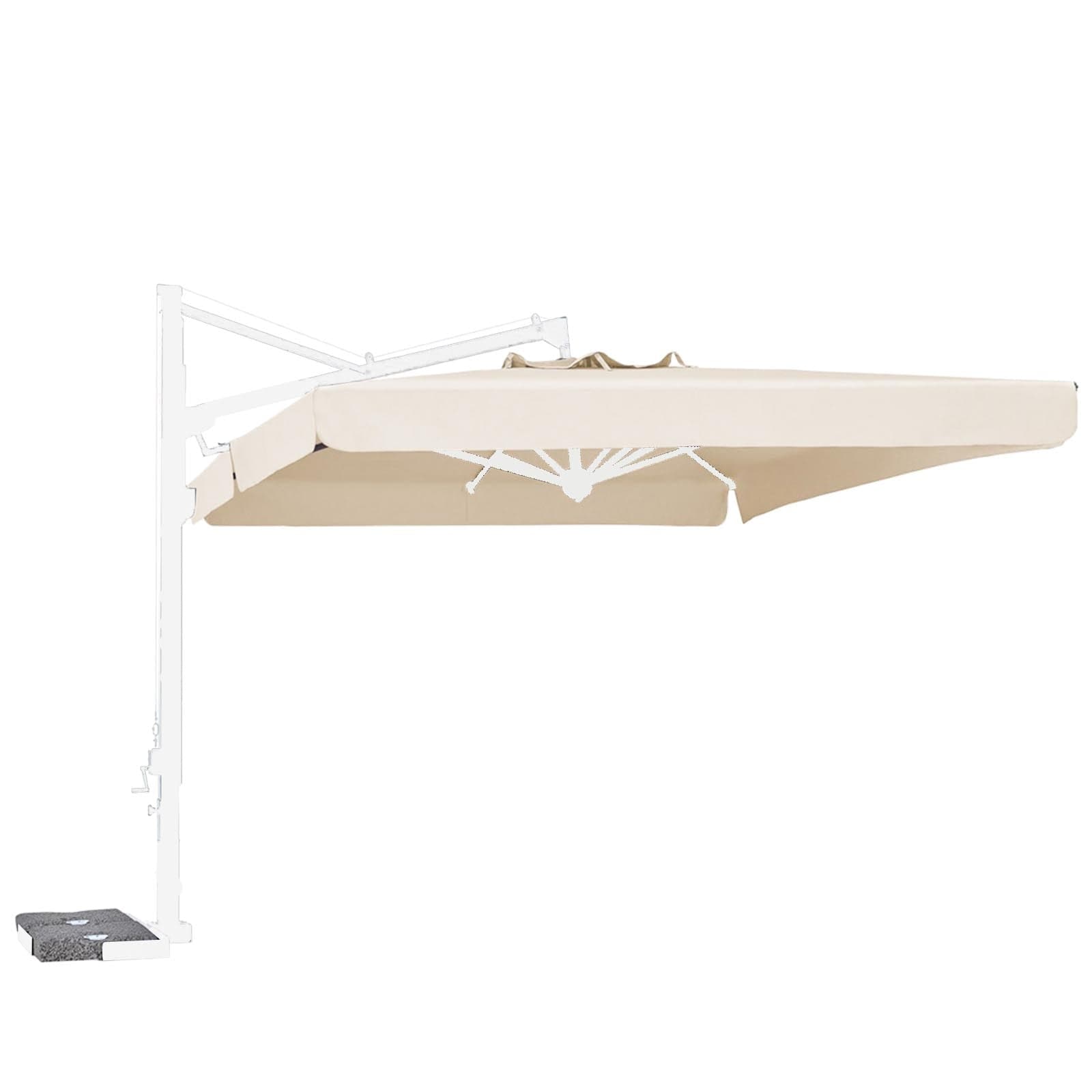 Ombrellone quadrato professionale con palo laterale "Galileo Starwhite" in alluminio per esterno "Made In Italy" in Ombrelloni Decor Space - Altamura, commercioVirtuoso.it