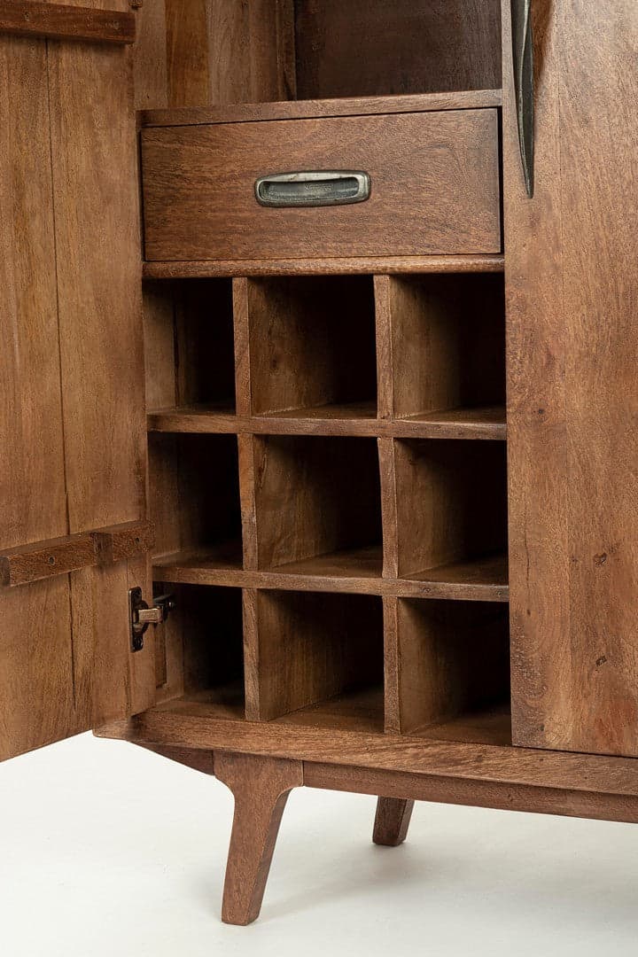 Mobile da bar "Sherman" da 2 ante in legno di mango con mensole, da 90 x 40 x 108 cm in Credenze e buffet Decor Space - Altamura, commercioVirtuoso.it
