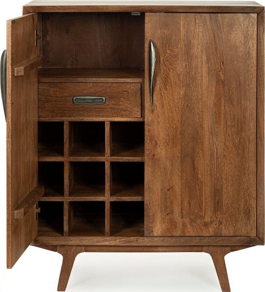 Mobile da bar "Sherman" da 2 ante in legno di mango con mensole, da 90 x 40 x 108 cm in Credenze e buffet Decor Space - Altamura, commercioVirtuoso.it