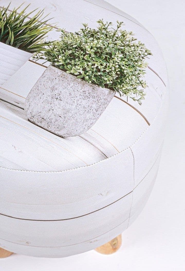 Poltrona Pouf "Plantas" per interno, con Struttura In Mdf da Ø30 x 32h cm in Ottomane e poggiapiedi Decor Space - Altamura, commercioVirtuoso.it
