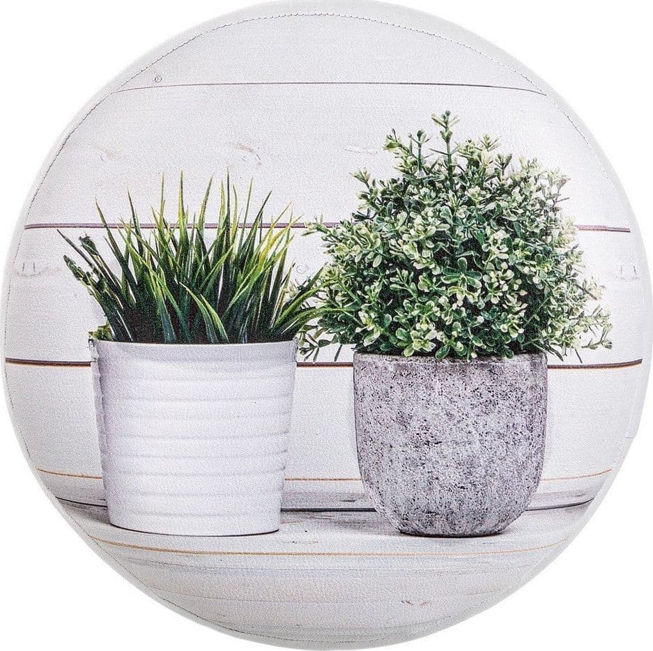 Poltrona Pouf "Plantas" per interno, con Struttura In Mdf da Ø30 x 32h cm in Ottomane e poggiapiedi Decor Space - Altamura, commercioVirtuoso.it