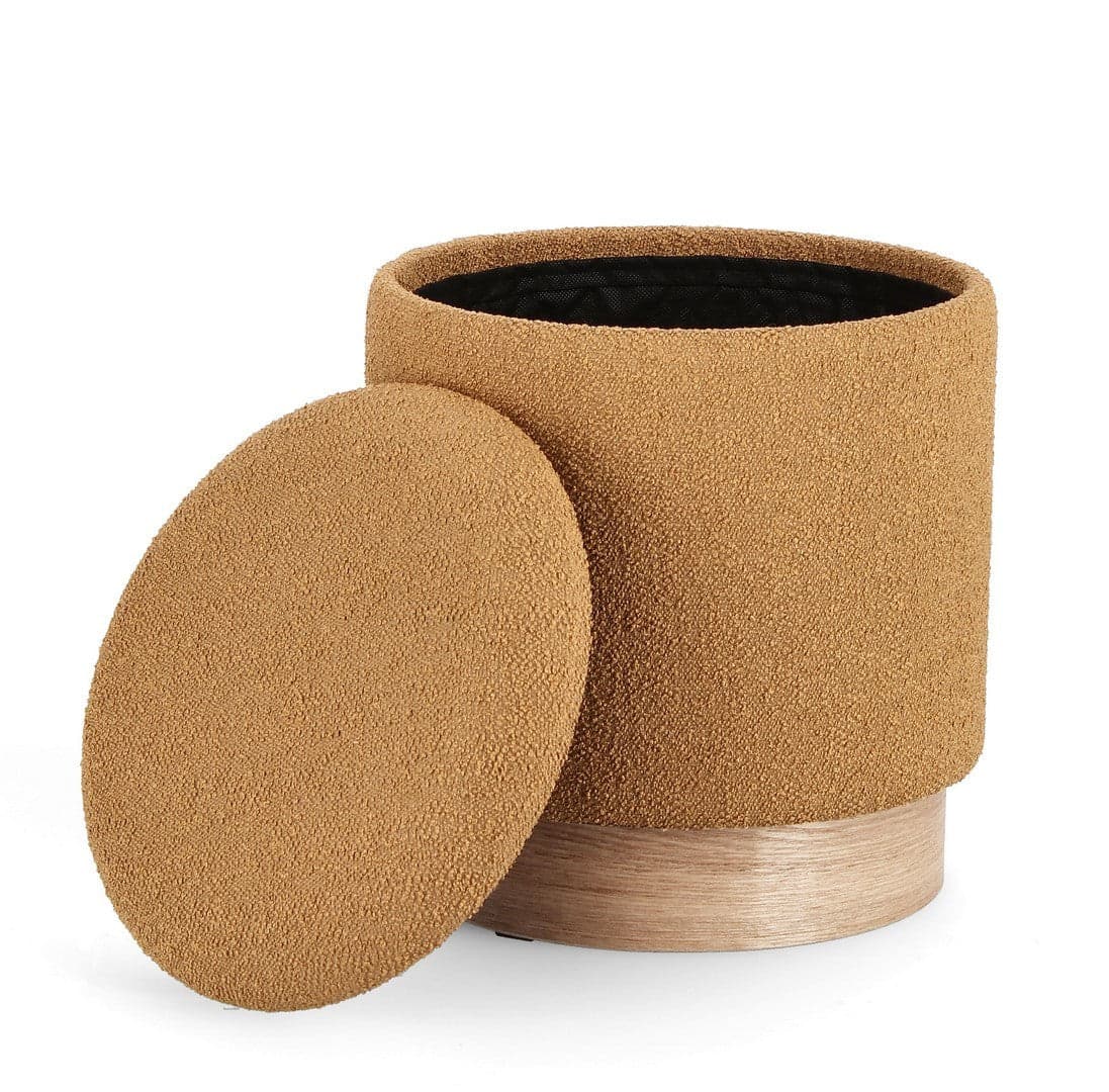Poltrona Pouf "Zoya" per interno, con struttura In mdf e compensato Set da 2 pezzi in Ottomane e poggiapiedi Decor Space - Altamura, commercioVirtuoso.it