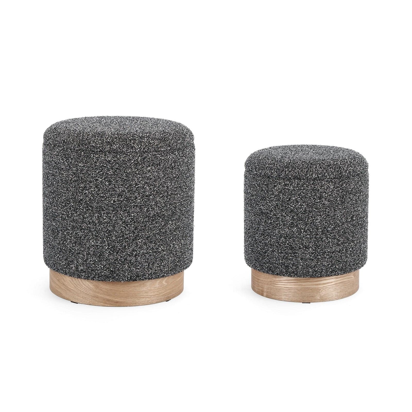 Poltrona Pouf "Zoya" per interno, con struttura In mdf e compensato Set da 2 pezzi in Ottomane e poggiapiedi Decor Space - Altamura, commercioVirtuoso.it