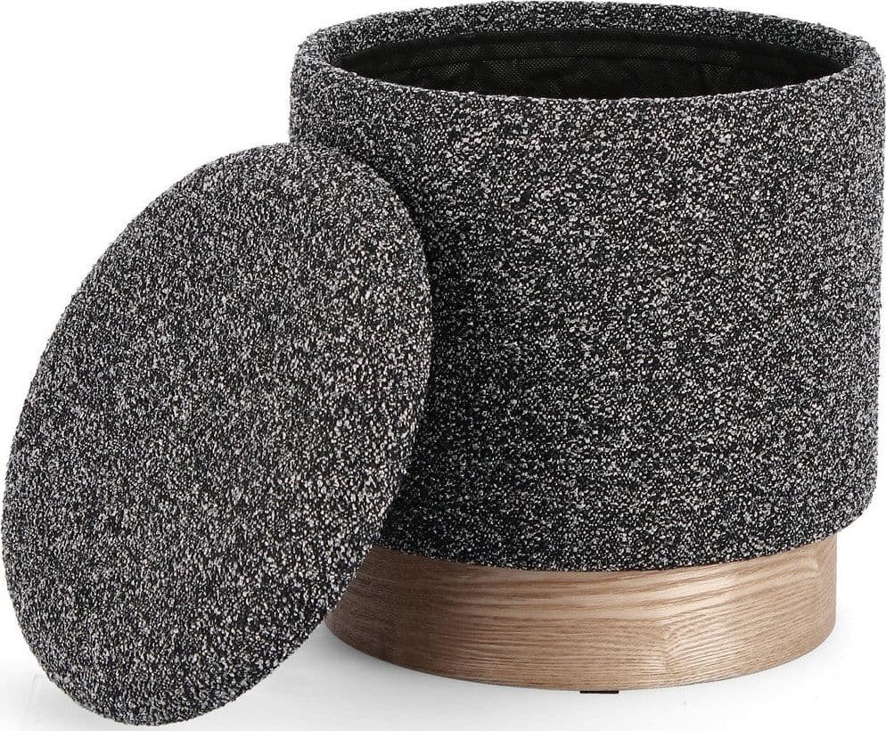 Poltrona Pouf "Zoya" per interno, con struttura In mdf e compensato Set da 2 pezzi in Ottomane e poggiapiedi Decor Space - Altamura, commercioVirtuoso.it