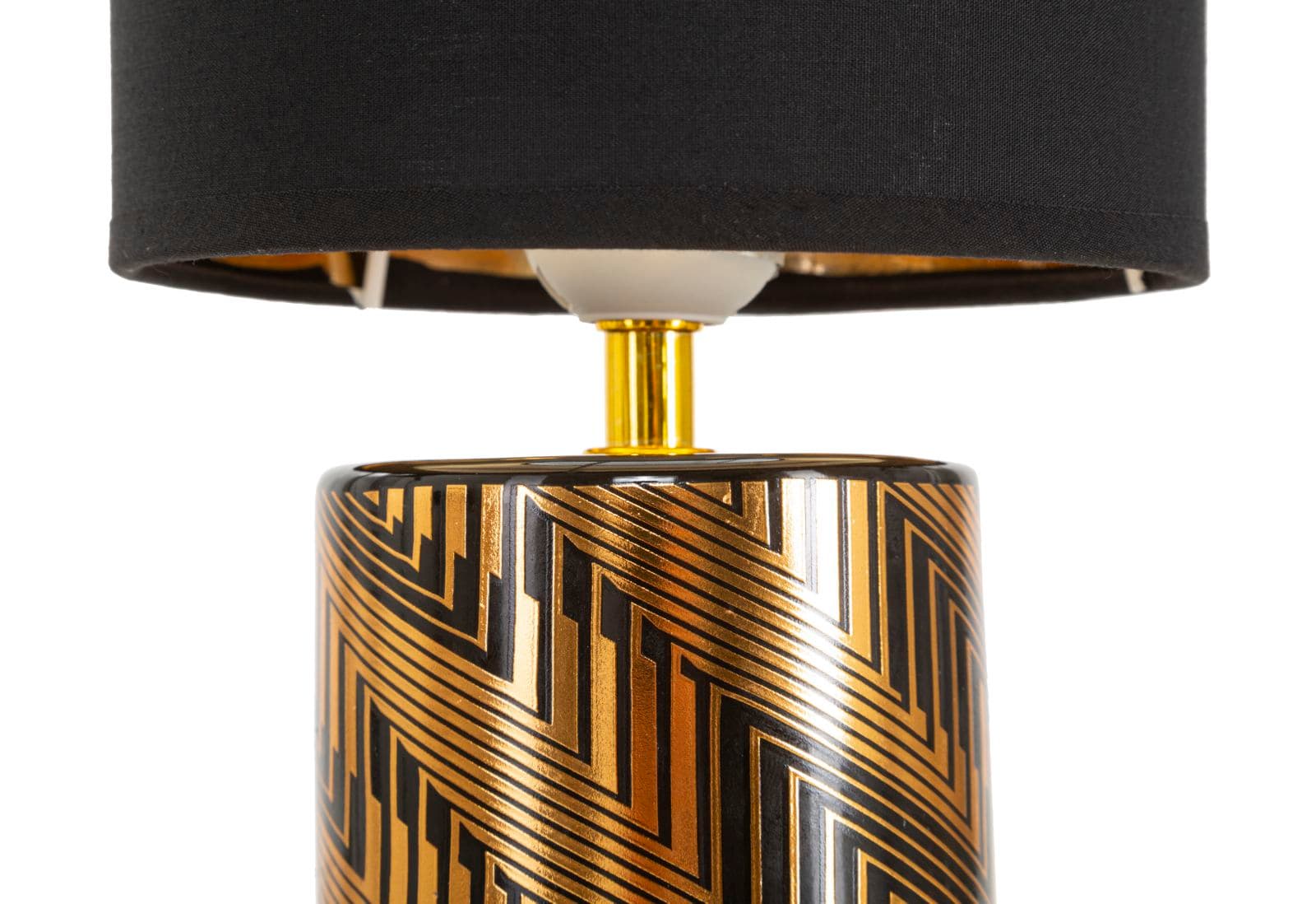 Lampada da tavolo struttura in ceramica color oro e nero per interni in Lampade da tavolo e abat-jour Decor Space - Altamura, commercioVirtuoso.it