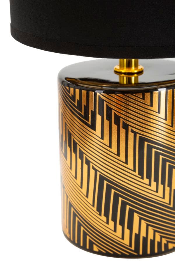 Lampada da tavolo struttura in ceramica color oro e nero per interni in Lampade da tavolo e abat-jour Decor Space - Altamura, commercioVirtuoso.it