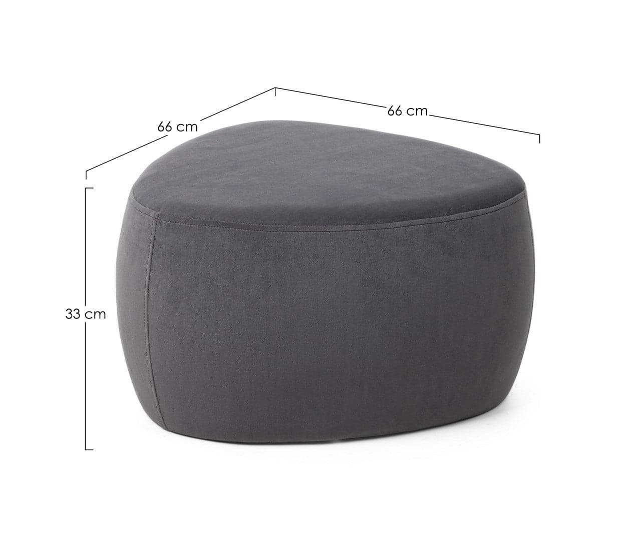 Poltrona Pouf "Stone" per interno, con struttura in mdf e compensato da 63x63x33 cm in Ottomane e poggiapiedi Decor Space - Altamura, commercioVirtuoso.it