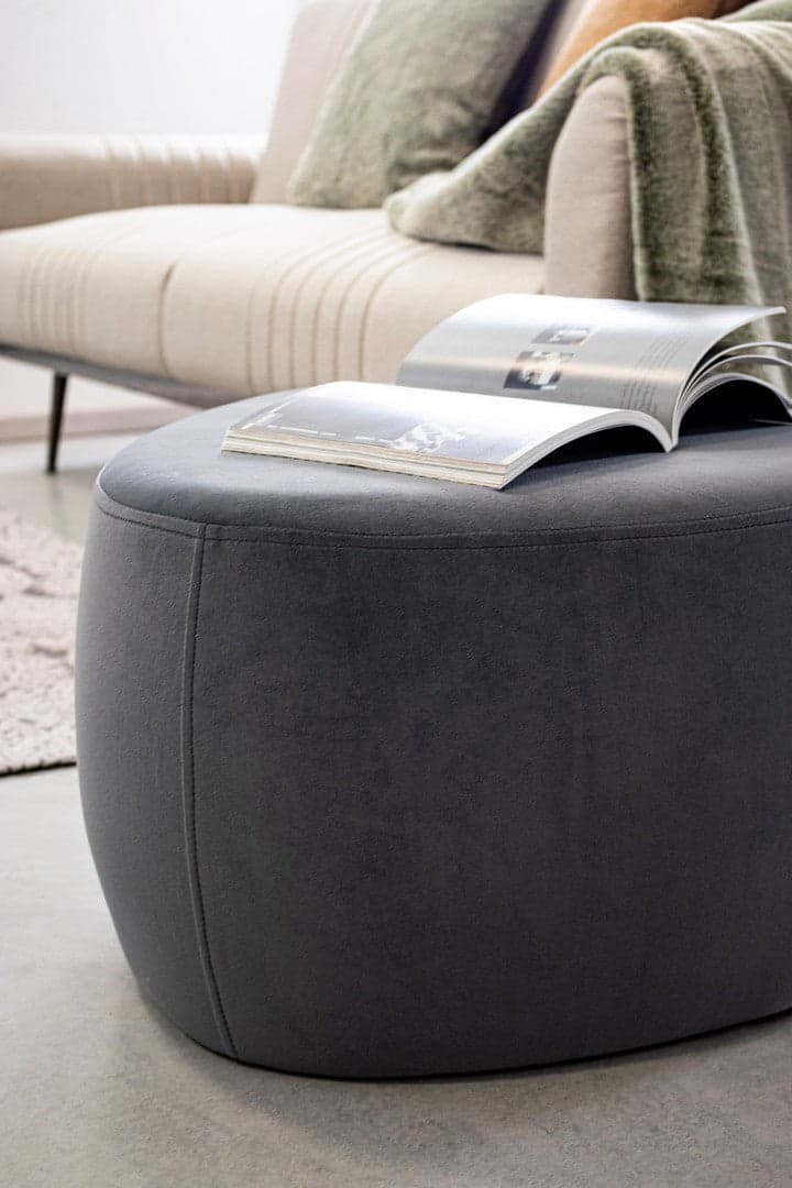 Poltrona Pouf "Stone" per interno, con struttura in mdf e compensato da 63x63x33 cm in Ottomane e poggiapiedi Decor Space - Altamura, commercioVirtuoso.it