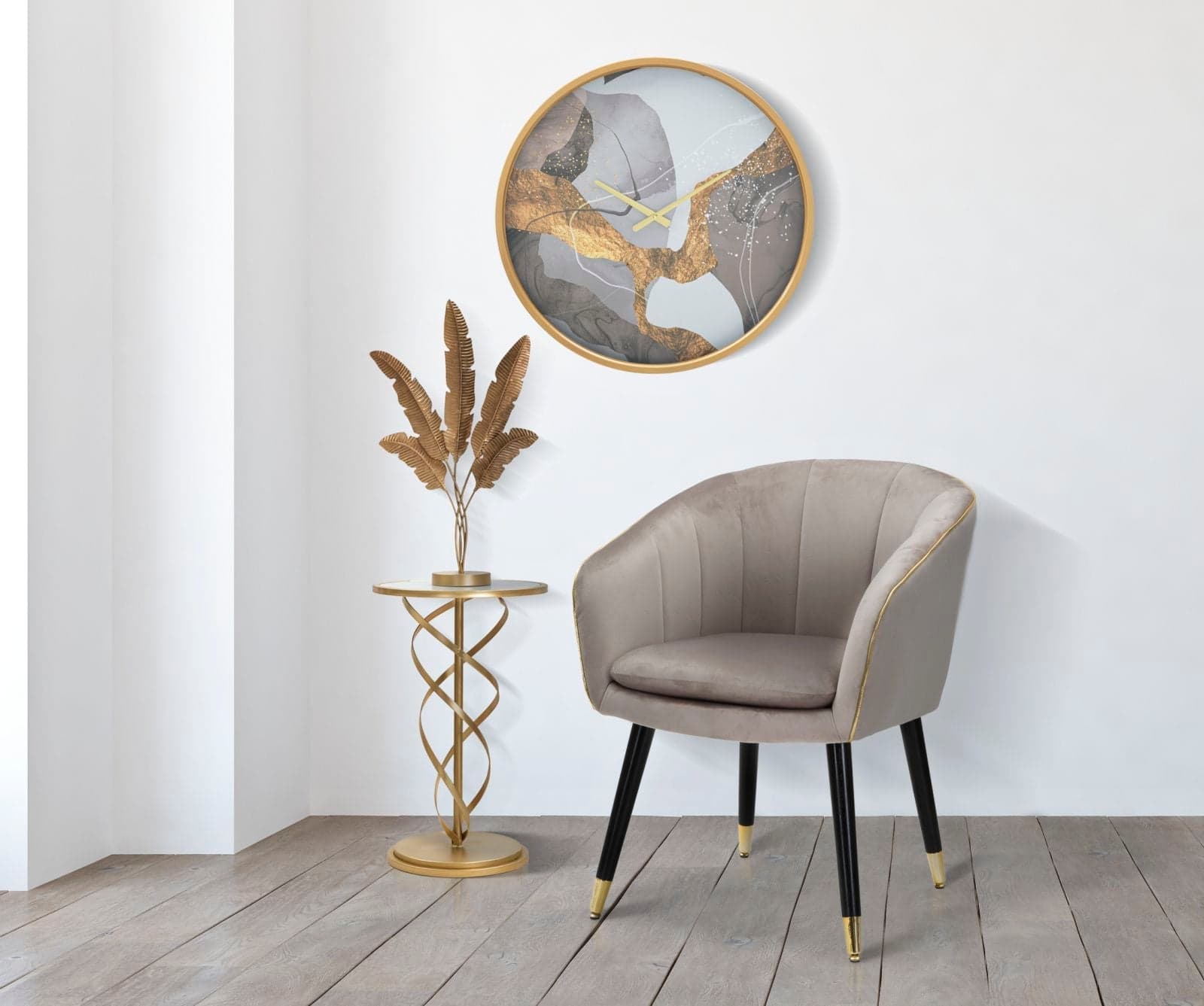 Orologio da parete in ferro, legno MDF e vetro per salotto e cucina in Orologi da parete Decor Space - Altamura, commercioVirtuoso.it