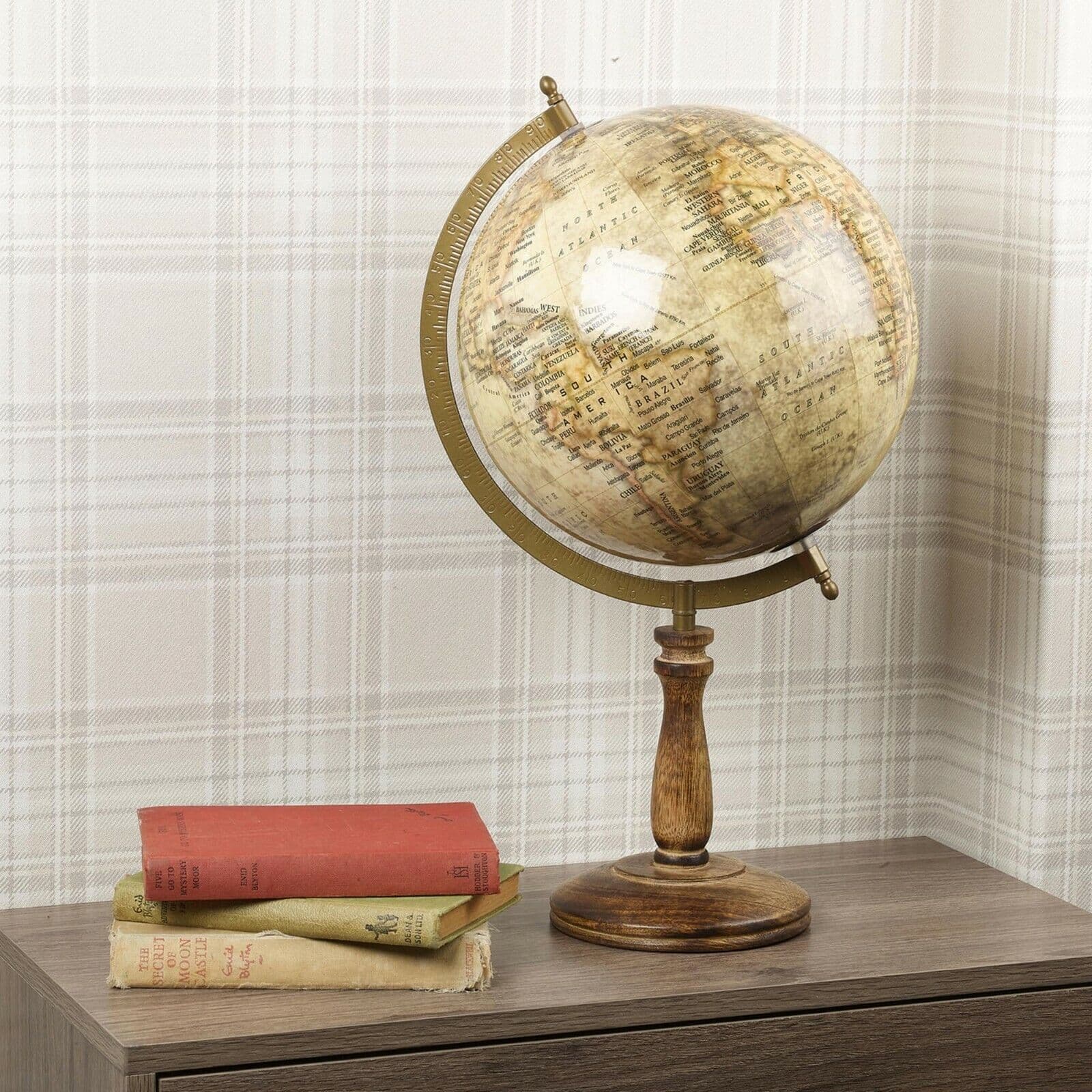 Mappamondo con base in legno per decorazione interno in Mappamondi Decor Space - Altamura, commercioVirtuoso.it