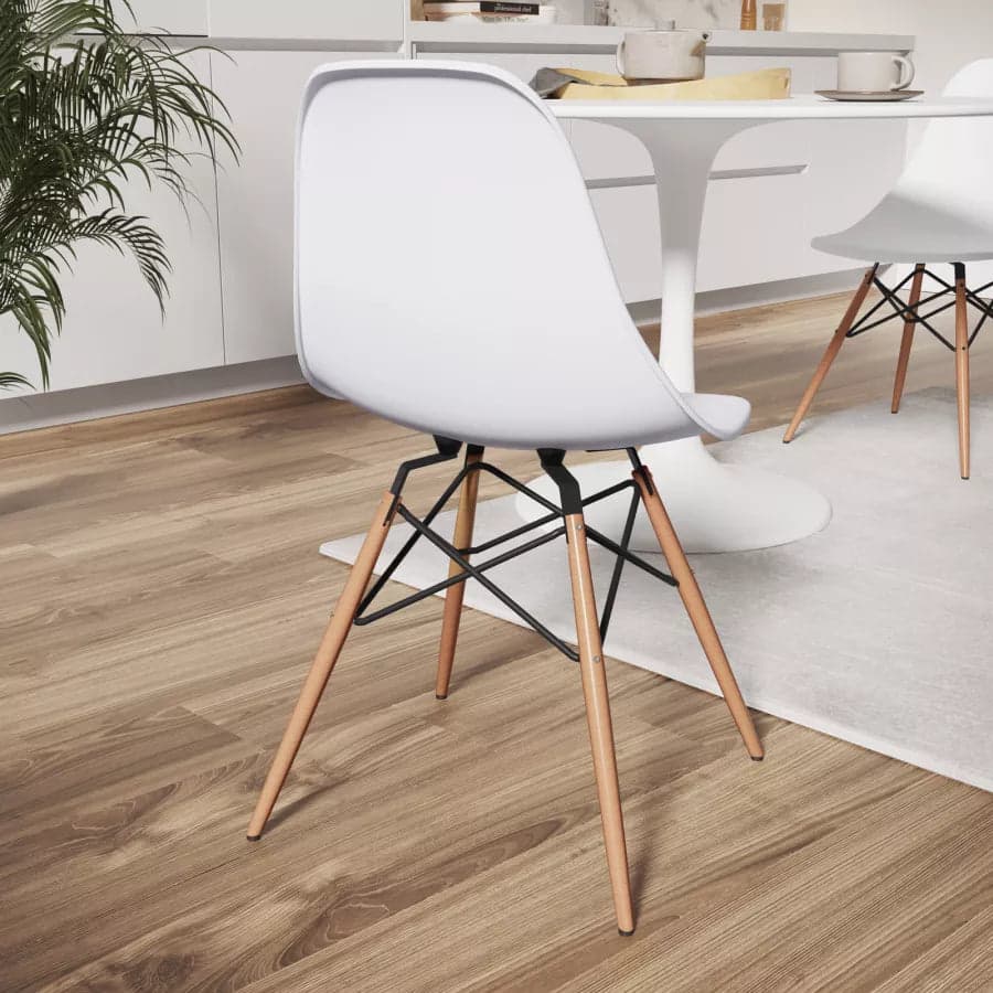Sedia in Polipropilene Scandinavia con gambe in legno da interno in Sedie Decor Space - Altamura, commercioVirtuoso.it