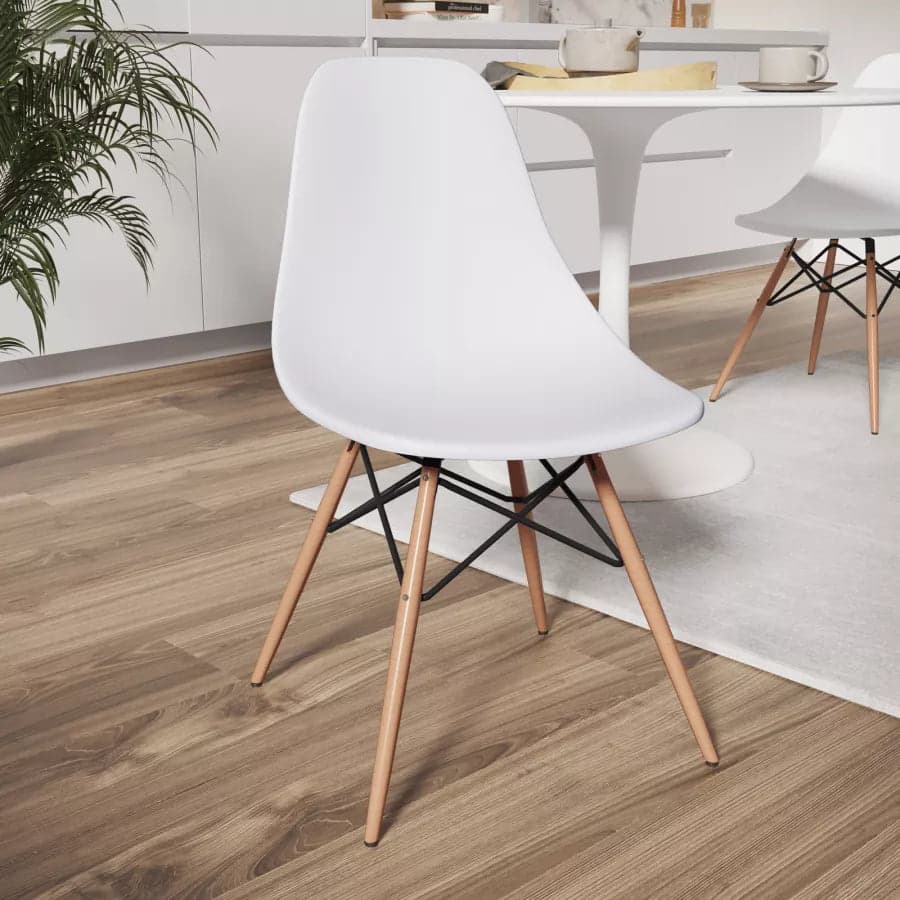 Sedia in Polipropilene Scandinavia con gambe in legno da interno in Sedie Decor Space - Altamura, commercioVirtuoso.it
