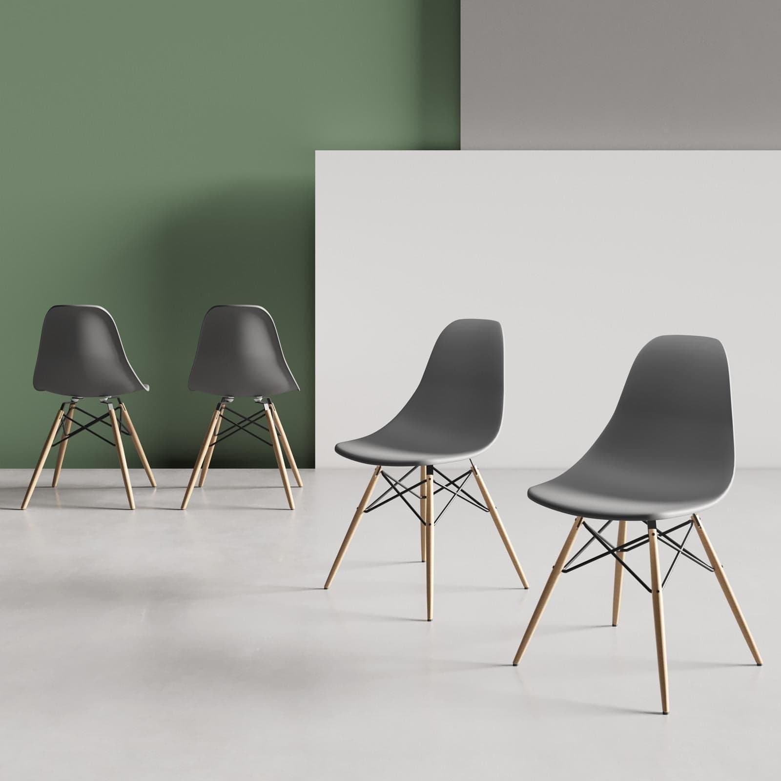 Sedia in Polipropilene Scandinavia con gambe in legno da interno in Sedie Decor Space - Altamura, commercioVirtuoso.it
