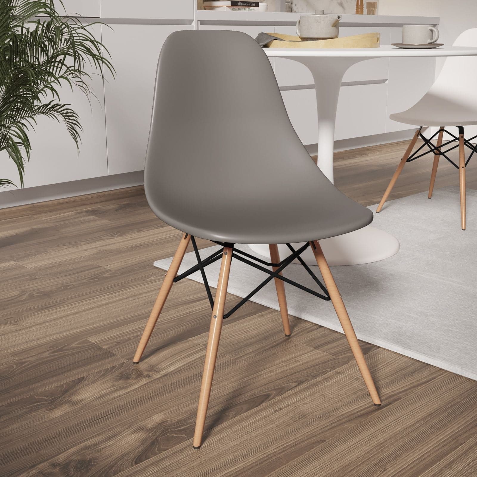Sedia in Polipropilene Scandinavia con gambe in legno da interno in Sedie Decor Space - Altamura, commercioVirtuoso.it