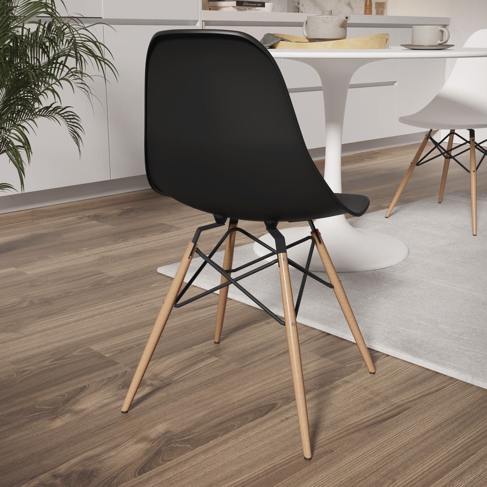 Sedia in Polipropilene Scandinavia con gambe in legno da interno in Sedie Decor Space - Altamura, commercioVirtuoso.it
