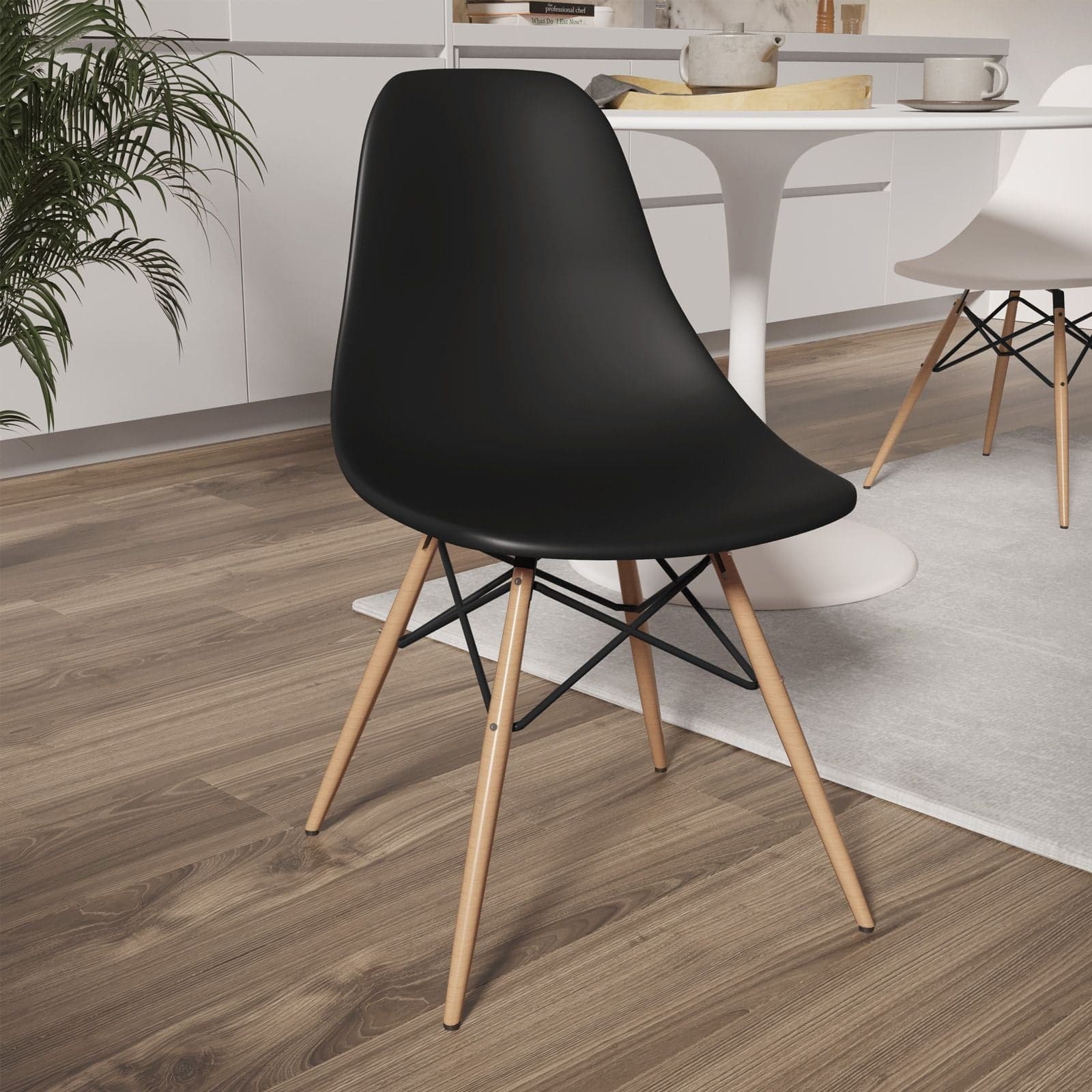 Sedia in Polipropilene Scandinavia con gambe in legno da interno in Sedie Decor Space - Altamura, commercioVirtuoso.it