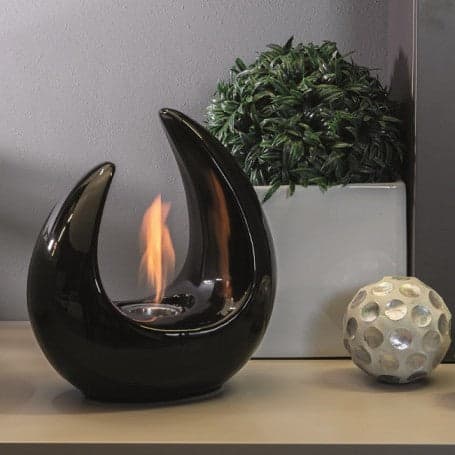 Biocamino da tavolo "Ruby" in acciaio Nero 0,2 kw arredamento Moderno in Caminetti gel ed etanolo Decor Space - Altamura, commercioVirtuoso.it