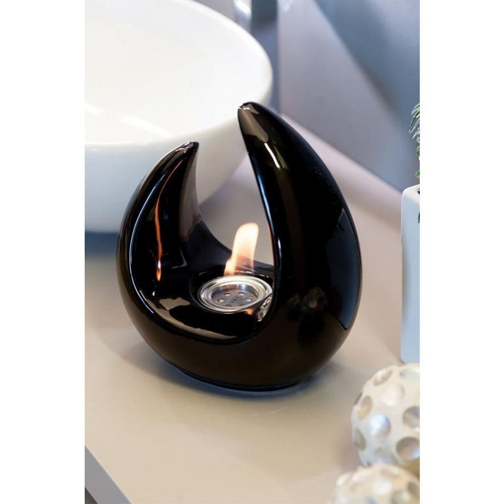 Biocamino da tavolo "Ruby" in acciaio Nero 0,2 kw arredamento Moderno in Caminetti gel ed etanolo Decor Space - Altamura, commercioVirtuoso.it