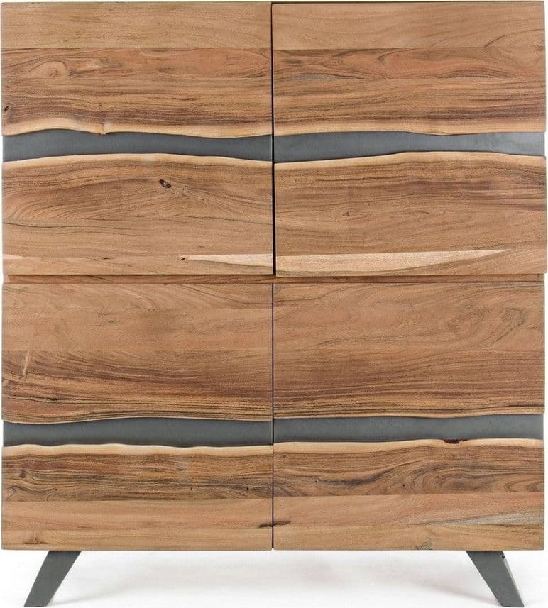 Credenza "Aron" con struttura in legno di acacia e gambe in acciaio, stile moderno in Credenze Decor Space - Altamura, commercioVirtuoso.it