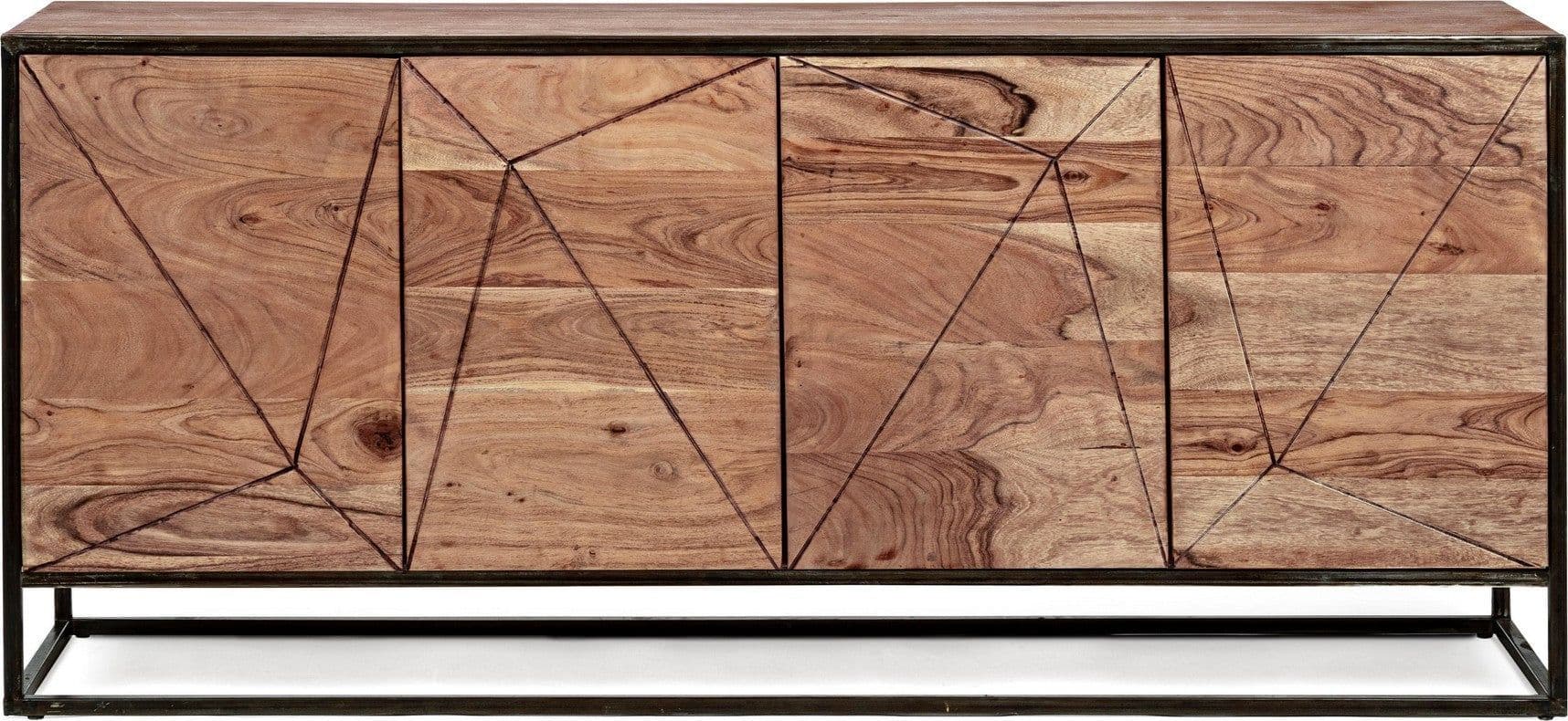 Credenza "Aron" con struttura in legno di acacia e gambe in acciaio, stile moderno in Credenze Decor Space - Altamura, commercioVirtuoso.it