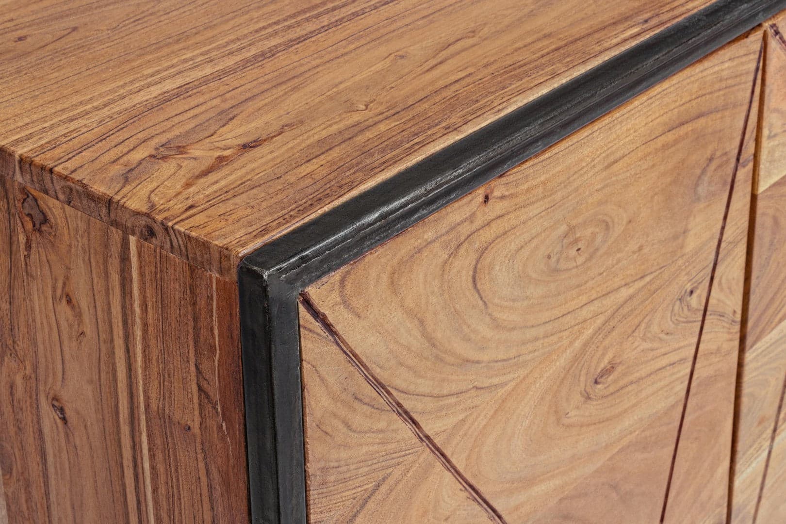 Credenza "Aron" con struttura in legno di acacia e gambe in acciaio, stile moderno - 22