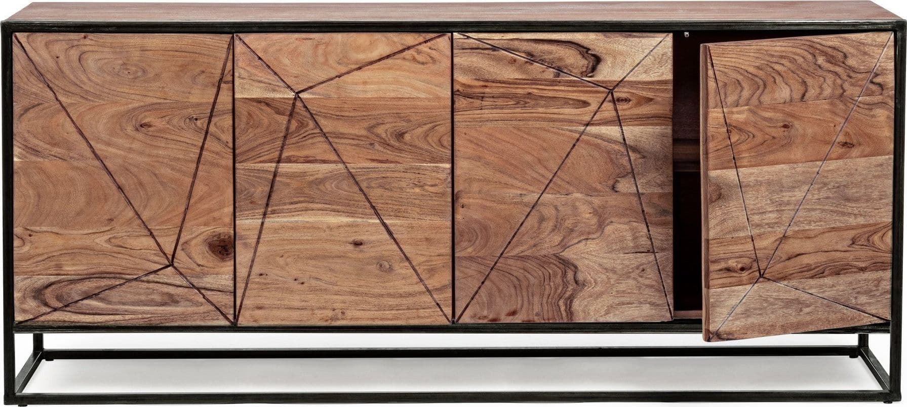 Credenza "Aron" con struttura in legno di acacia e gambe in acciaio, stile moderno - 25