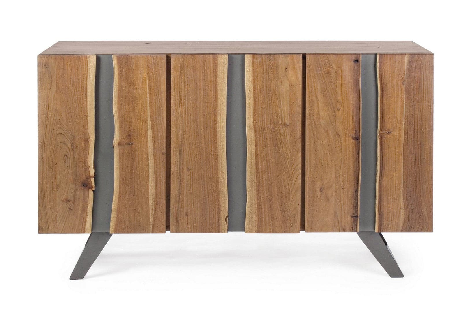 Credenza "Aron" con struttura in legno di acacia e gambe in acciaio, stile moderno in Credenze Decor Space - Altamura, commercioVirtuoso.it