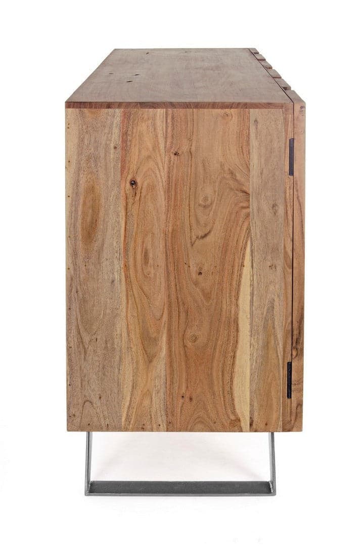 Credenza "Aron" con struttura in legno di acacia e gambe in acciaio, stile moderno in Credenze Decor Space - Altamura, commercioVirtuoso.it