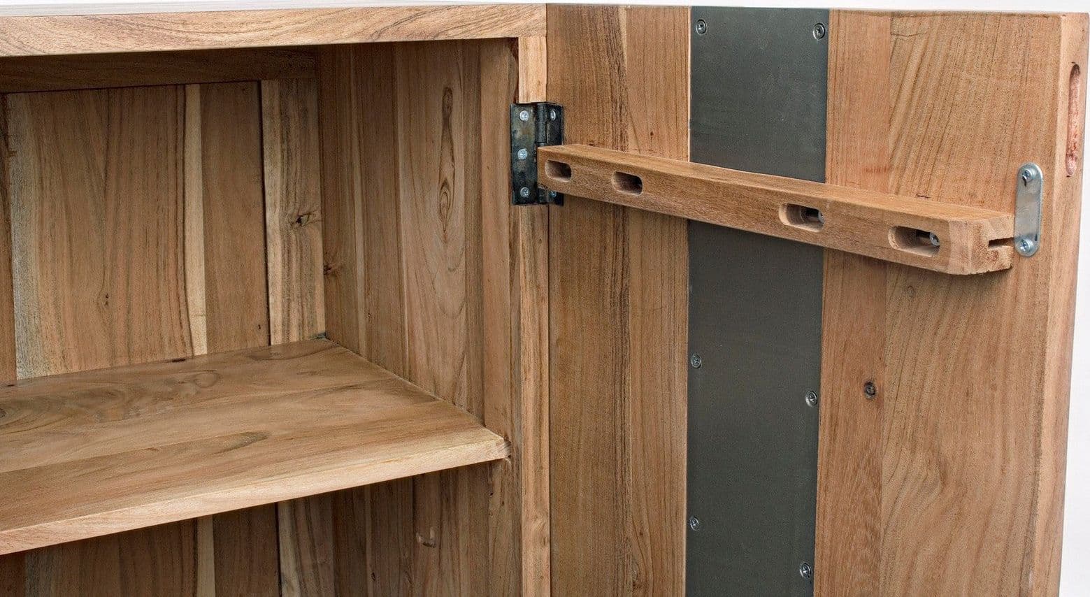 Credenza "Aron" con struttura in legno di acacia e gambe in acciaio, stile moderno in Credenze Decor Space - Altamura, commercioVirtuoso.it