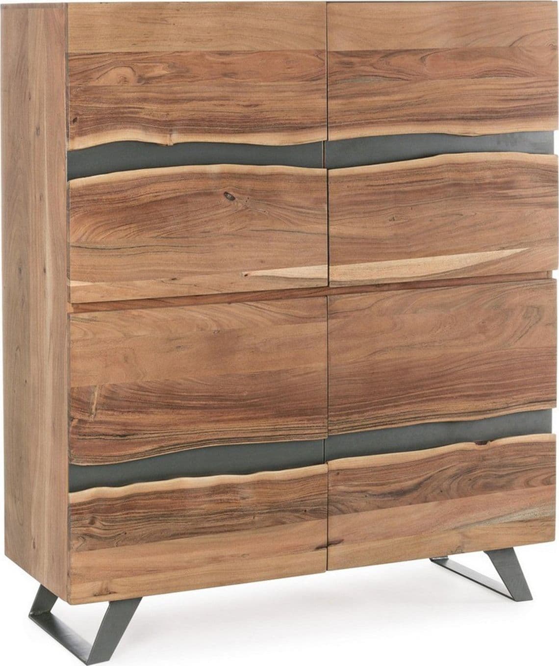 Credenza "Aron" con struttura in legno di acacia e gambe in acciaio, stile moderno in Credenze Decor Space - Altamura, commercioVirtuoso.it