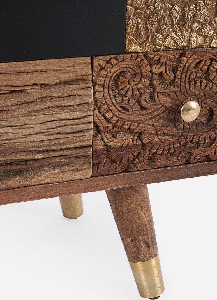 Credenza "Dhaval" con struttura in legno di mango, mobile in stile moderno in Credenze Decor Space - Altamura, commercioVirtuoso.it