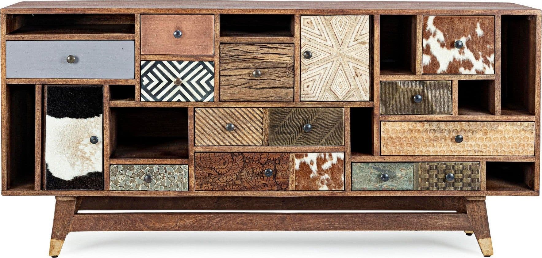 Credenza "Dhaval" con struttura in legno di mango, mobile in stile moderno in Credenze Decor Space - Altamura, commercioVirtuoso.it