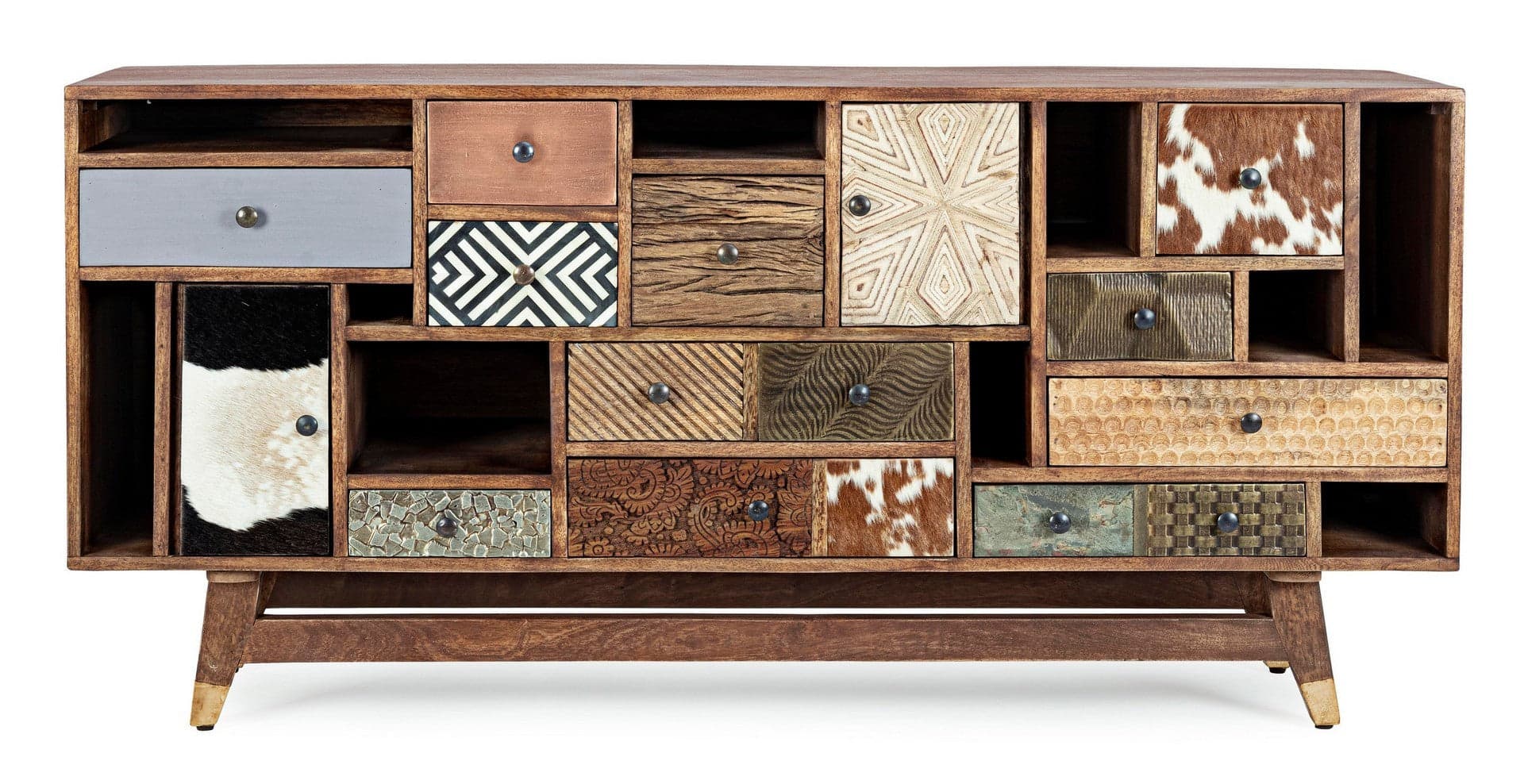 Credenza "Dhaval" con struttura in legno di mango, mobile in stile moderno in Credenze Decor Space - Altamura, commercioVirtuoso.it