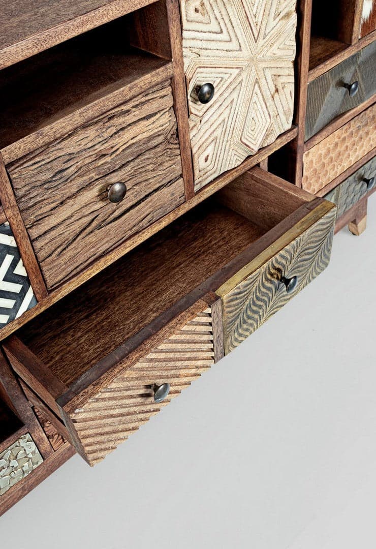 Credenza "Dhaval" con struttura in legno di mango, mobile in stile moderno - 23