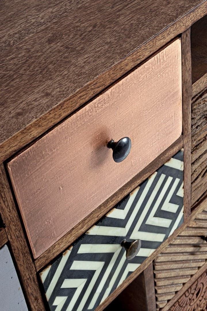 Credenza "Dhaval" con struttura in legno di mango, mobile in stile moderno - 26
