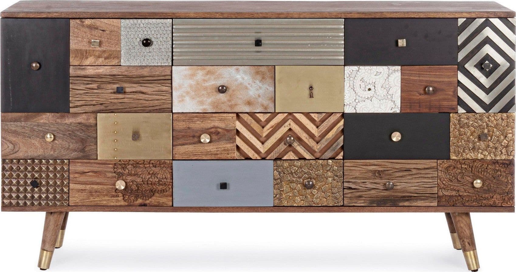Credenza "Dhaval" con struttura in legno di mango, mobile in stile moderno in Credenze Decor Space - Altamura, commercioVirtuoso.it