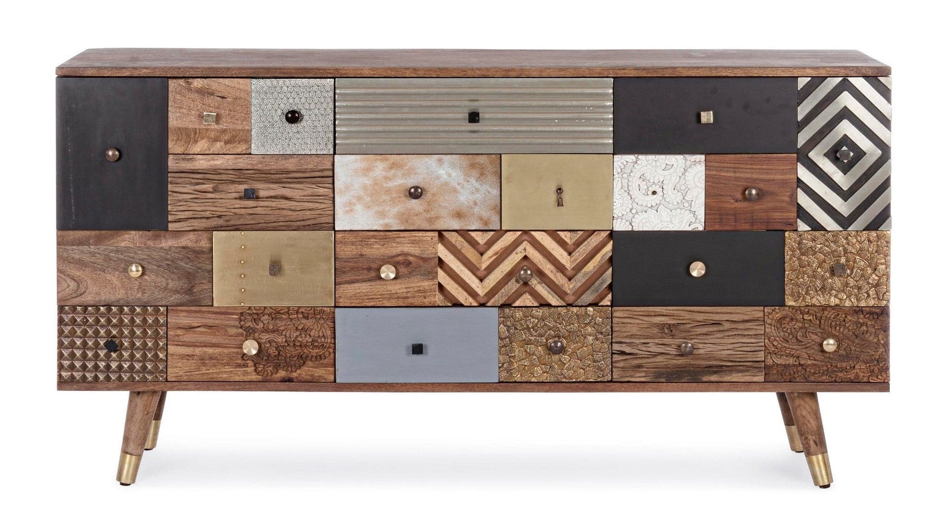 Credenza "Dhaval" con struttura in legno di mango, mobile in stile moderno in Credenze Decor Space - Altamura, commercioVirtuoso.it