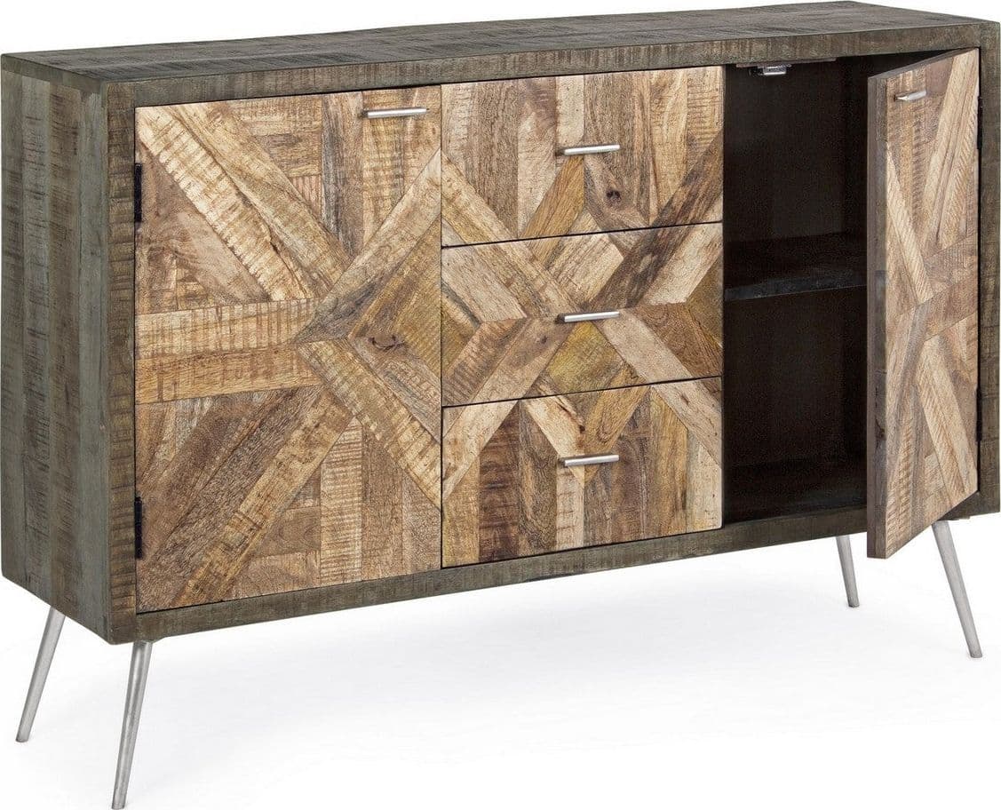 Credenza "Norwood" con struttura in legno di mango, mobile in stile industriale in Credenze Decor Space - Altamura, commercioVirtuoso.it