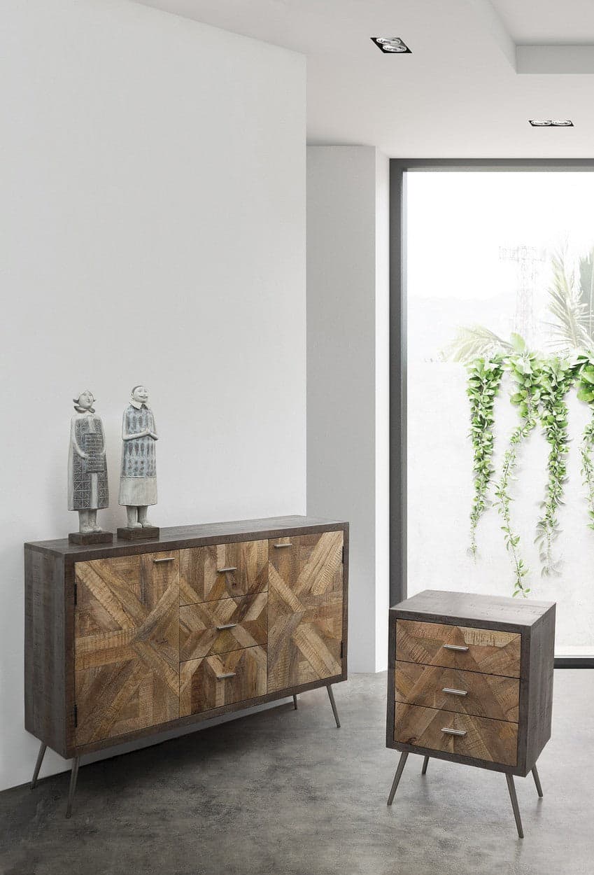 Credenza "Norwood" con struttura in legno di mango, mobile in stile industriale in Credenze Decor Space - Altamura, commercioVirtuoso.it