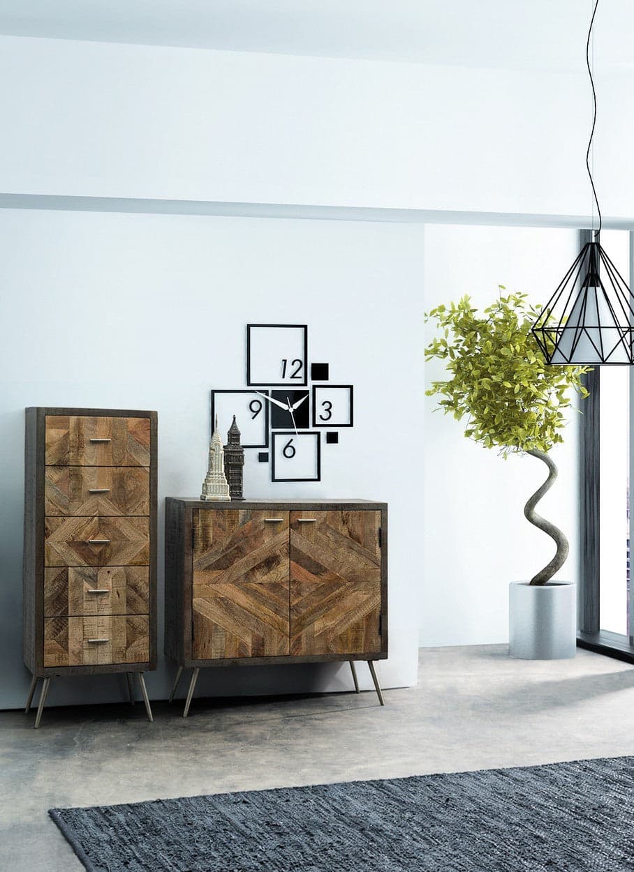 Credenza "Norwood" con struttura in legno di mango, mobile in stile industriale in Credenze Decor Space - Altamura, commercioVirtuoso.it